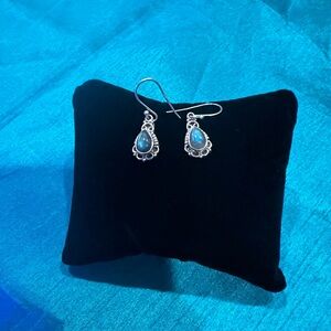 Elegant Silver and Blue Teardrop Earrings